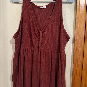 Maurices Red Ribbed Top